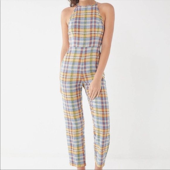 Urban Outfitters Pants - Urban Outfitters Sleeveless Plaid Jumpsuit
